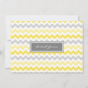 Cinza Yellow Chevron de Convites para Casamento