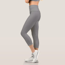 Cinza Yoga Capri Leggings para Mulheres