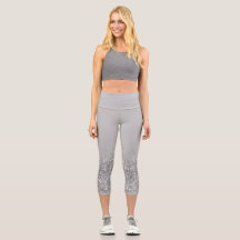 Cinza Yoga Pants High Waisted Capris