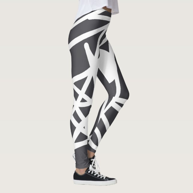 Cinzas De Abstrato De Minimalismo E Leggings Branc (Direita)