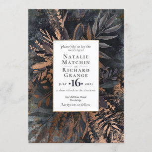 Cinzas de ardósia de convite para casamento escuro