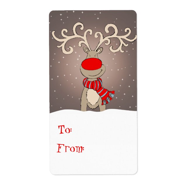 Cinzas de etiqueta de presente de Natal (de e para (Frente)