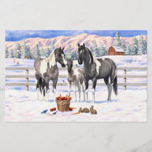 Cinzas de Grulla Pinto Cavalos de Tintas em Fazend