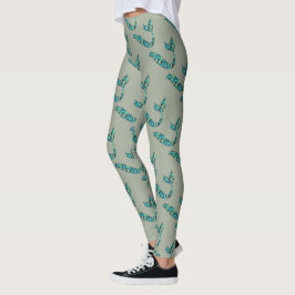 Cinzas de leggings de Sereia e Verde