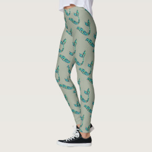 Cinzas de leggings de Sereia e Verde