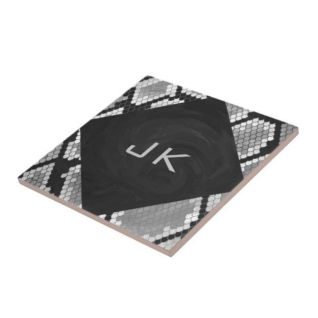 Cinzas de nádegas, brancas e monogramas pretos (Lateral)