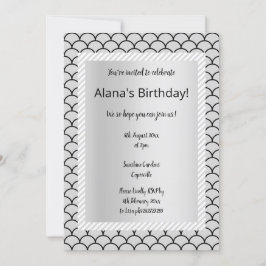 Cinzas de prata convites de festas de sereia