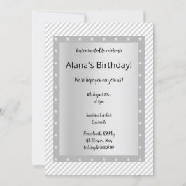 Cinzas de prata convites de festas STAR STRIPE