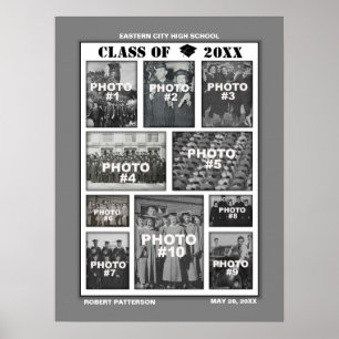 Cinzas do poster da colagem das fotos da graduaç