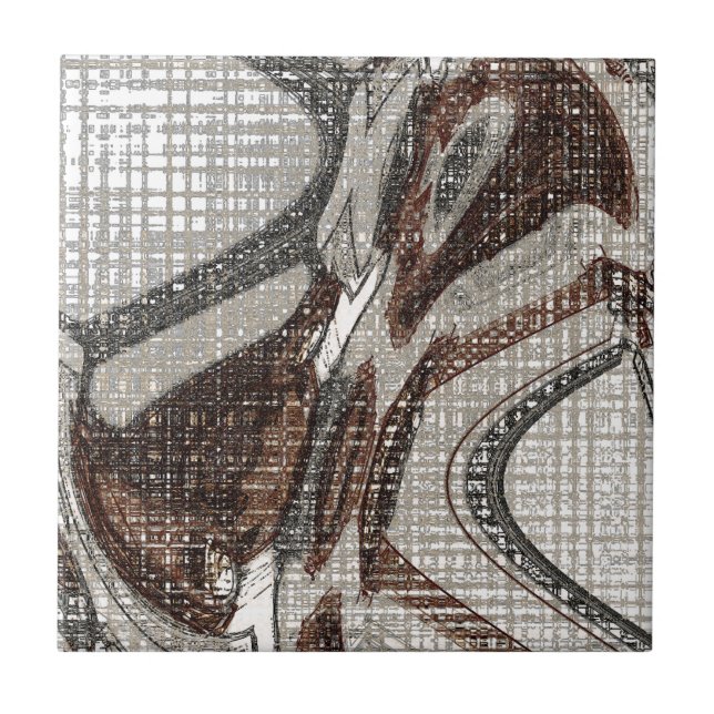 Cinzas e Abstrato de arte castanha (Frente)