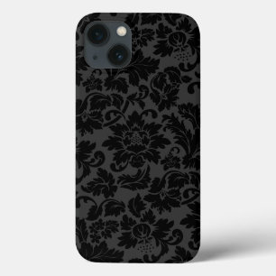 Cinzas E Monotonas Negras Vintage Damasco Floral