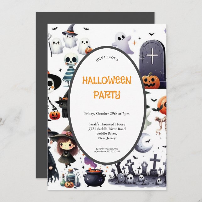 CINZAS ESCURAS E CONVITE DE PARTES DE LARANJA (Frente/Verso)