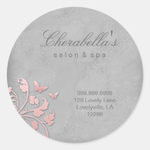 Cinzas florais 2 do rosa da etiqueta da borboleta