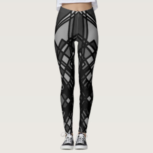Cinzas geométricas e leggings negras por Joya Eve