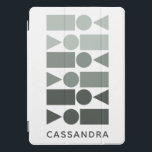 Cinzas geométricas monocromáticas minimalistas per<br><div class="desc">Proteja seu iPad com estilo com esse cobrir elegante e minimalista, com um design geométrico moderno em tons monocromáticos. Perfeito para amantes da estética limpa e contemporânea, esse cobrir personalizável inclui uma variedade de formas em um gradiente de cinzas claras a escuras, criando um aspecto sofisticado. Adicione o seu nome...</div>