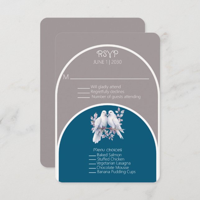 Cinzas leves e anéis e arcos azuis oceânicos (Frente/Verso)