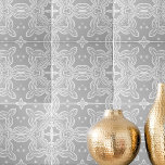 Cinzas Leves E Cor damasco Elegante Ornamentado Br<br><div class="desc">Design decorativo elegante e único com cor damasco branca sobre fundo de cinza leve.</div>