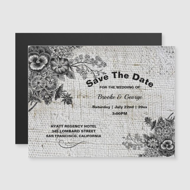 Cinzas Magnéticas/Flores Artísticas Negras Salvar  (Frente/Verso)