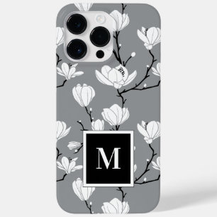 Cinzas Mínimas Monogramas Magnolia Flower Case-Mat