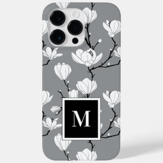 Cinzas Mínimas Monogramas Magnolia Flower Case-Mat