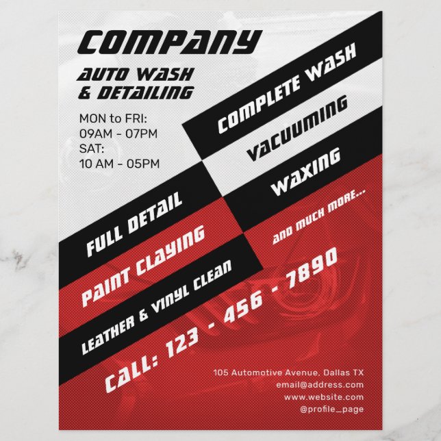 Cinzas modernas e panfleto para automóveis vermelh (Frente)