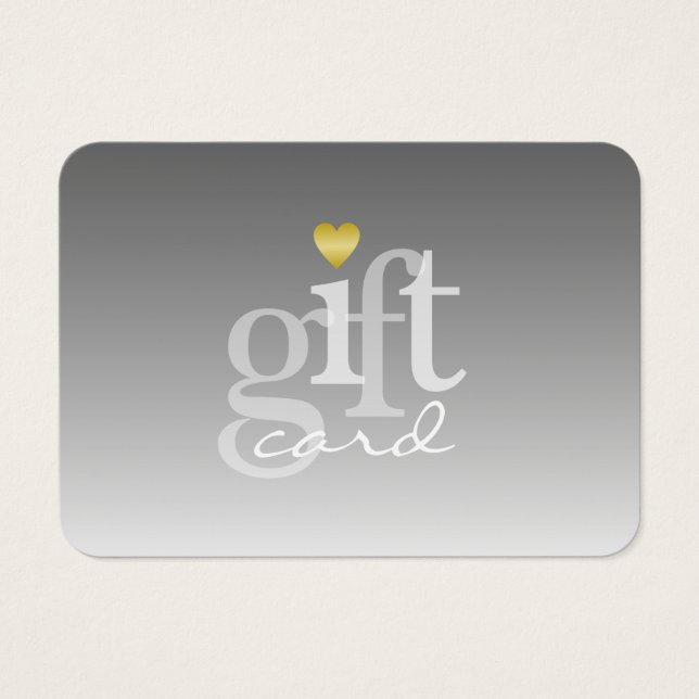 Cinzas Negras Modernas Ombre Dourado Coração Dotad (Frente)