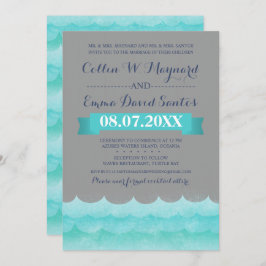 Cinzas Personalizadas Em Convites de casamento Mar