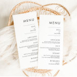 Cinzas profundas e brancas | Menu Casamento Mínimo<br><div class="desc">Este design de menu simplesmente elegante apresenta a moderna tipografia sans serif mínima,  cinzentos profundos simplistas em branco que fornecem apenas a informação que serve um propósito. Coloque seus entes queridos em volta de uma bela refeição com nossa coleção simples e moderna.</div>