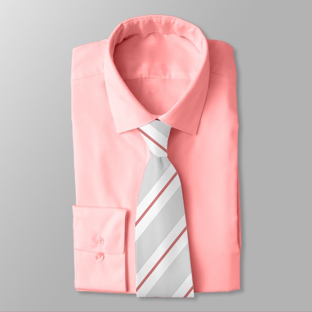 Cinzas, Rosa de Nova Iorque e Gravata de Pescoço c (New York Pink, and White Striped Necktie on New York Pink Shirt)