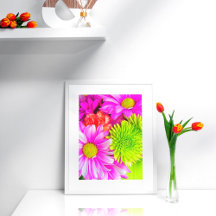 Cinzas Rosa Quente E Poster Mãe Verde