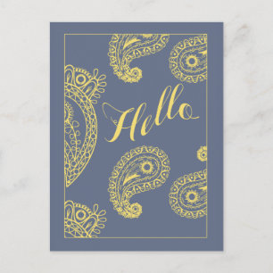 Cinzas suaves e CARTÕES POSTAIS Amarelos para Ele