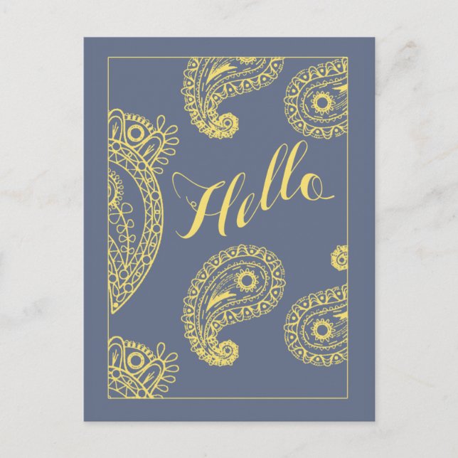 Cinzas suaves e CARTÕES POSTAIS Amarelos para Elei (Frente)