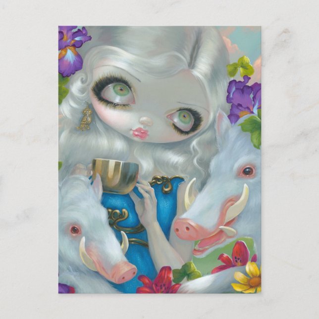 "Circe e os Porcos" Cartão Postal (Frente)