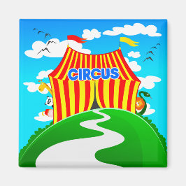 Circo de desenho animado engraçado, imã