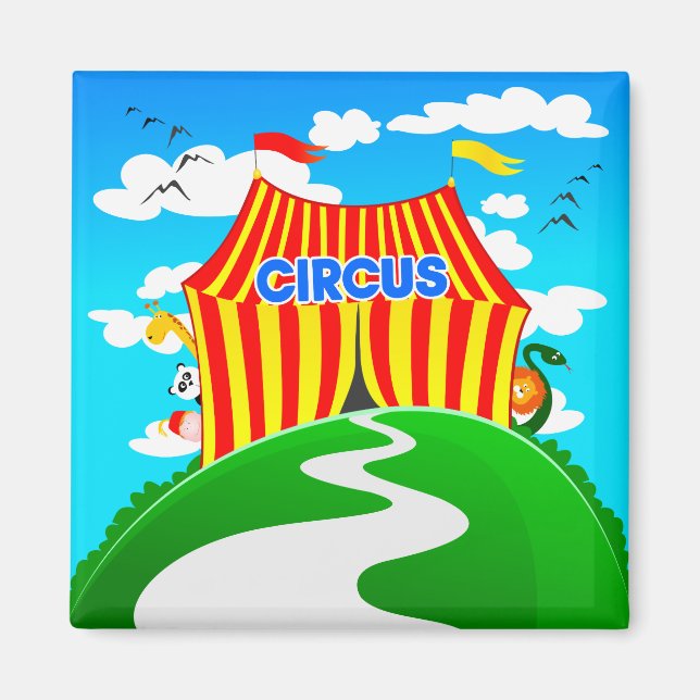 Circo de desenho animado engraçado, imã (Frente)