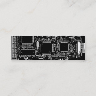 Circuito preto e branco 2 cartão de visita magra