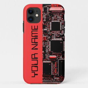 Circuito Vermelho 2 "Nome" capas de iphone vermelh