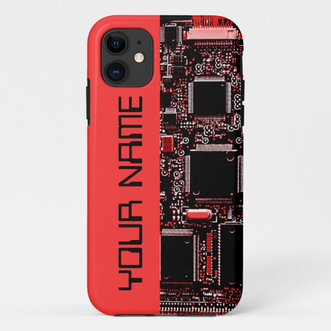 Circuito Vermelho 2 "Nome" capas de iphone vermelh (Verso)
