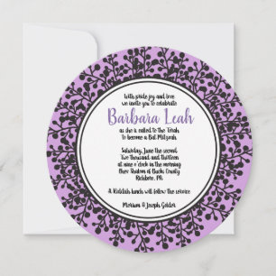 Circular de TINY VINES Bat Mitzvah Convite