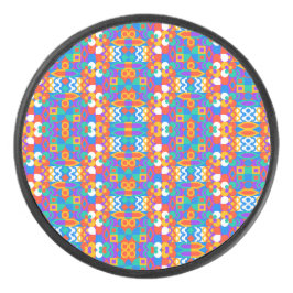 Circular decorative object with a vibrant