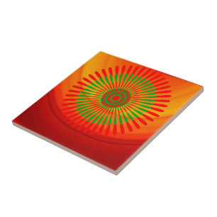 Circular Verde de Laranja Azulejo cerâmico