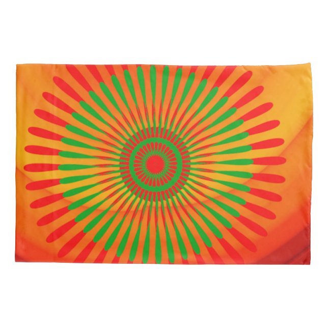 Circular Vermelha Verde do travesseiro (Verso)