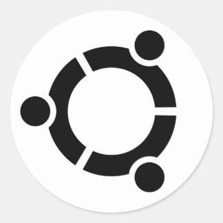 Círculo adesivo branco do Ubuntu