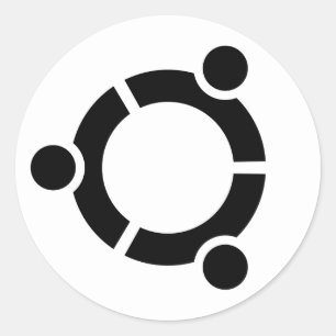 Círculo branco da etiqueta de Ubuntu