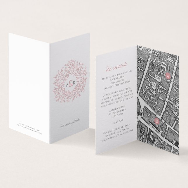 Círculo das folhas - mapa do casamento rosa - e de (Interior e exterior)