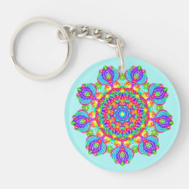 Círculo de Blossoms Boho Mandala Chaveiro