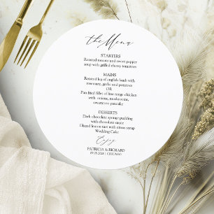 Círculo de Caligrafia Elegante Cartão de Menu de C