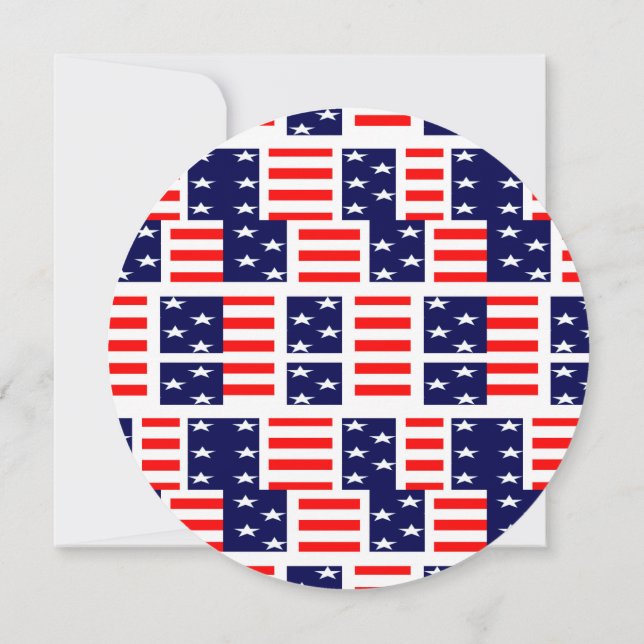 circulo de convites branco vermelho americano (Verso)