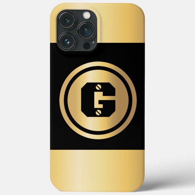 Círculo de Ouro com Inicial Personalizada Monogram (Verso)