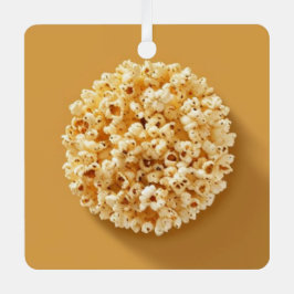 Círculo de pipoca num fundo castanho